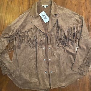 12th tribe oversized fringe jacket